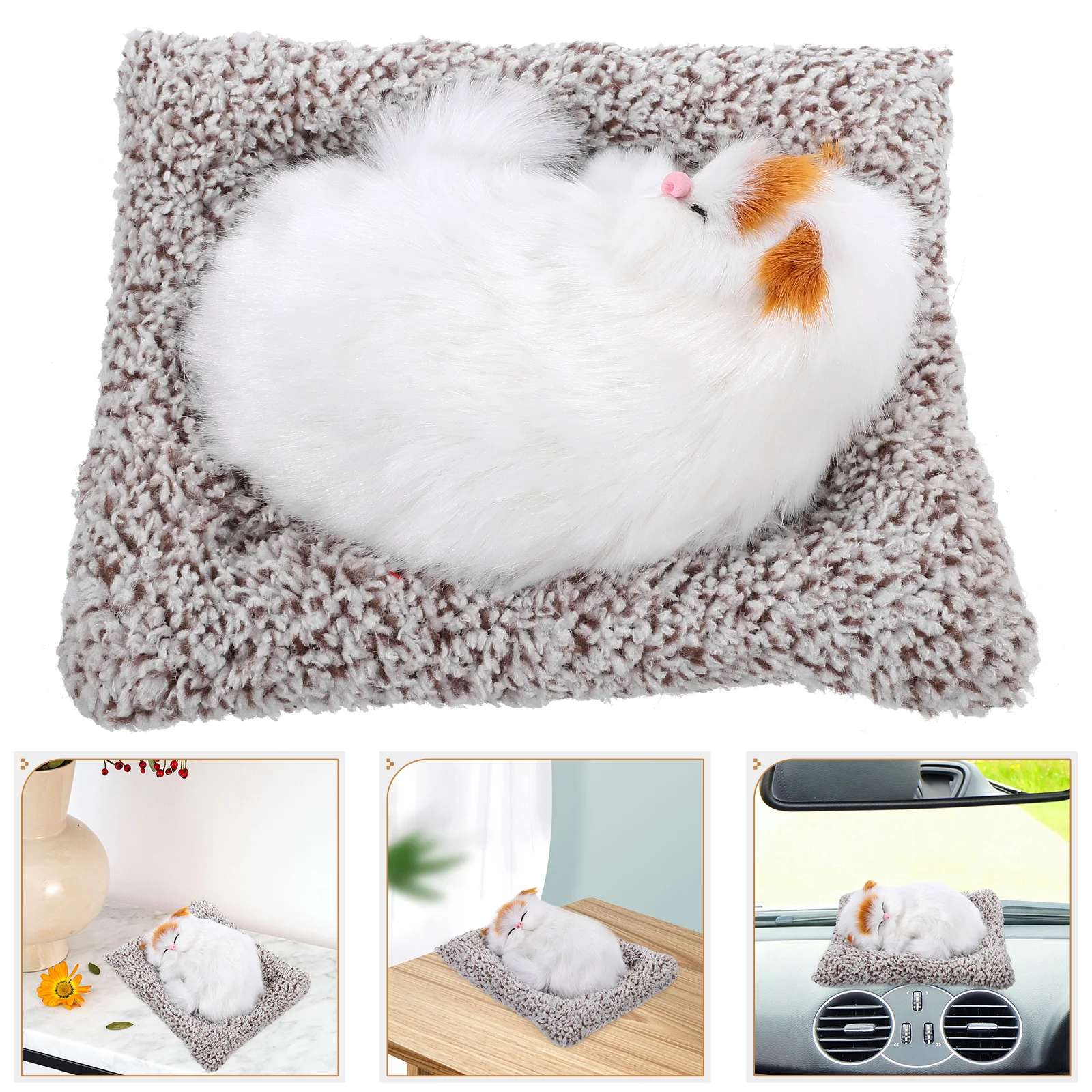 

Artificial Fluffy Statue Table Decoration Car Interior Air Purification Animal Figurine Pet Model Decor