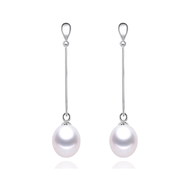 

S925 Sterling Silver Jewelry Natural Pearl Earrings For Women Long Tassel Earrings Bride Wedding Fashion Jewelry Free Shipping