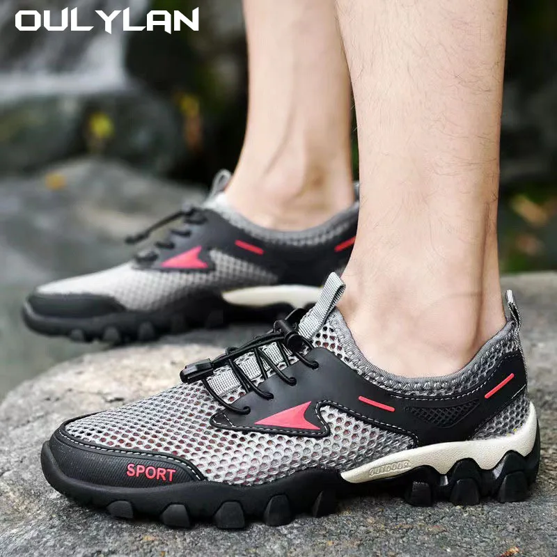 

Oulylan Casual Soft Sole Lightweight Comfortable Mesh Anti-slip Walking Sneakers Climbing Wading Shoes Breathable Hiking Shoes