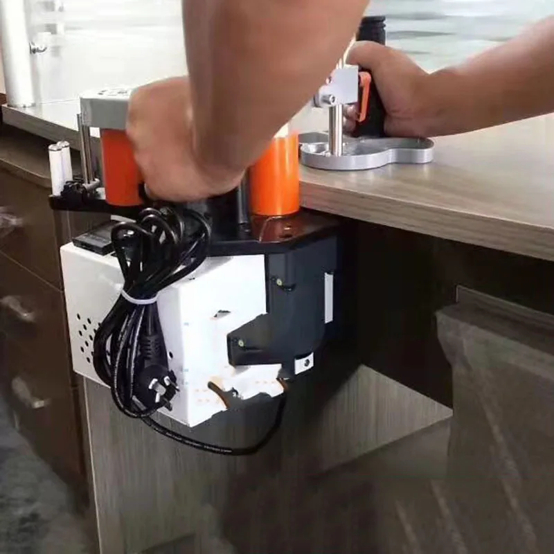 1100W Small Manual Edge Banding Machine Double Side Gluing Portable Edge Bander Woodworking Banding Machine 220V Factory