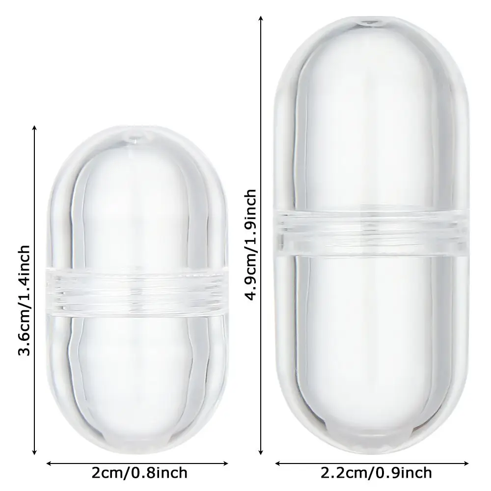 5Pcs/set Portable Empty Capsule Shell 3ml/6ml Hollow Clear Pill Case Plastic Bottle Tablet Medicine Splitters Holder Box