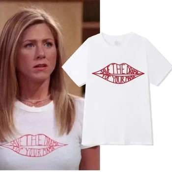 "2026 Friends TV Show Rachel Saves The Drama Kawaii Mom Top Neutral Summer Print 100% Pure Cotton Short-sleeved T-shirt Tops 1