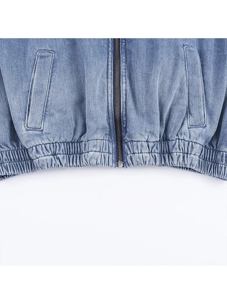 Women Denim Jacket 2025 New Autumn Winter Fashion Long Sleeve Zipper  Coat Chic Female High Street Lapel Outerwear