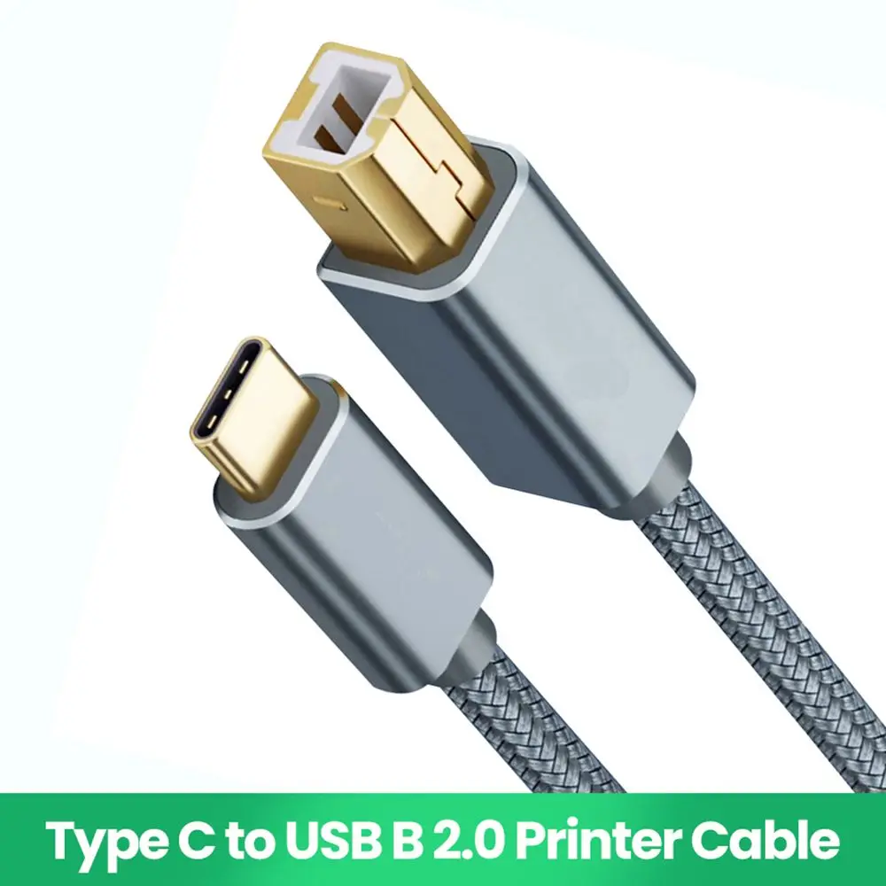 Cavo per stampante ad alta velocità per laptop con scanner durevole Stampante da USB tipo C a USB B 2.0 per stampante Epson HP Brother