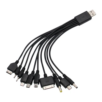 Cavo caricabatterie universale da USB a multi-spina per telefono cellulare Cavo USB da 10 a 1 per Samsung Xiaomi Huawei Google Cavo caricabatterie OPPO Vivo
