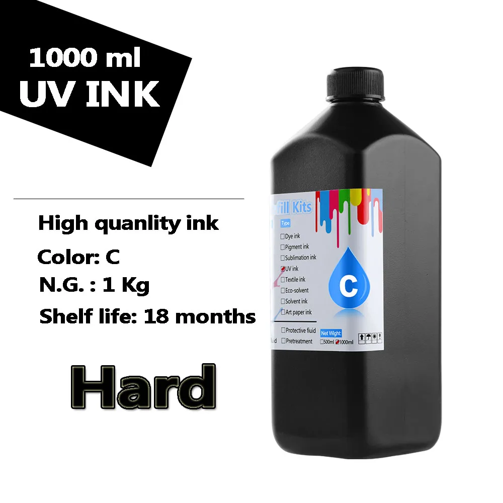 Led uv Tinta Macia Dura para Roland Lef200 Lef300 Lef12 Lef-12i Lef-20 Lej640 Lej-640ft Lec-300 Lec-330 Lec540 Printer Printer 1000ml - Imagem 5