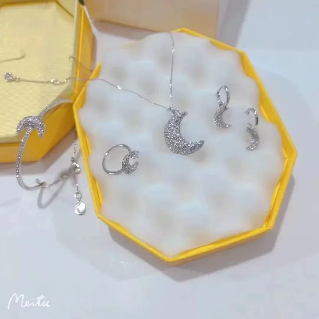 2025 Moon Silver Black High Quality Original New Sale Trending Set Fashion Fine Exquisite Gift Jewelry Accessories for Women 3