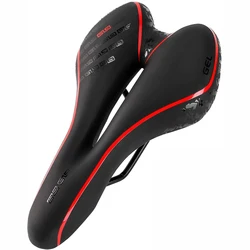 Gel MTB Road Bike Seat | Comfortable Soft Cycling Cushion for Men and Women (Type A Red)