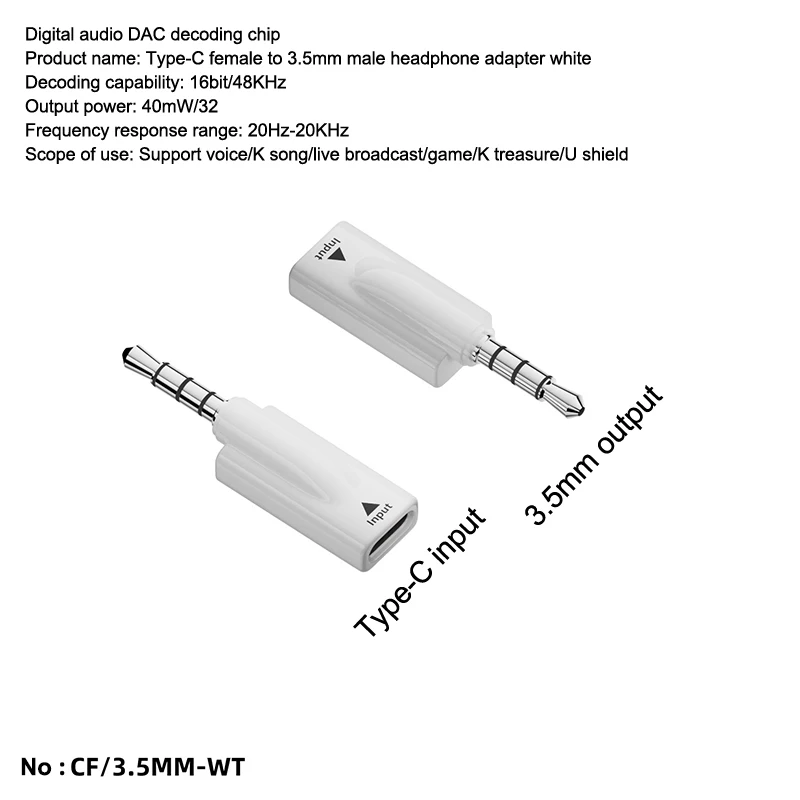 USB-C to 3.5mm AUX Audio Adapter for Headphones and Car Audio Systems