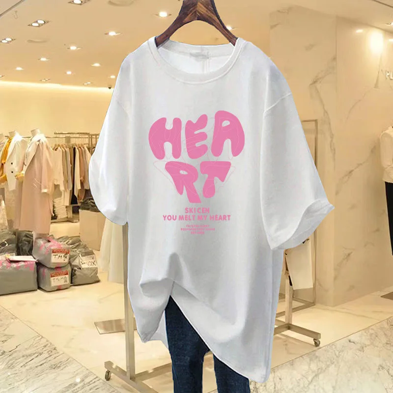 

Harajuku men's T-shirt heart-shaped sports women's T-shirt 90s summer short-sleeved T-shirt cotton casual Y2k clothes hip-hop st