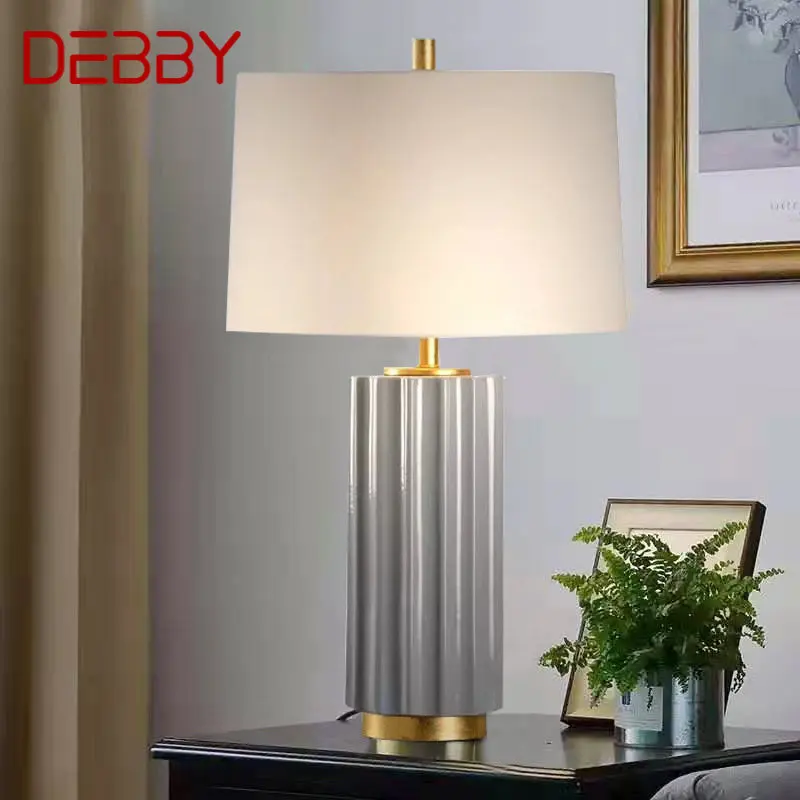 

DEBBY Modern Ceramic Table Lamp LED Creative Simple Bedside Desk Lights for Home Living Room Bedroom Decor