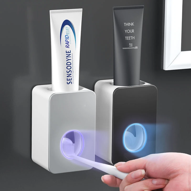 Toothpaste Dispenser Wall-Mounted Automatic Squeezer Holder For Hole-Free Wall Hanging Y-kelin