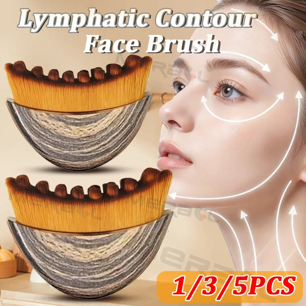 Professional Lymphatic Contour Face Brush for Jawline Sculpting & Drainage