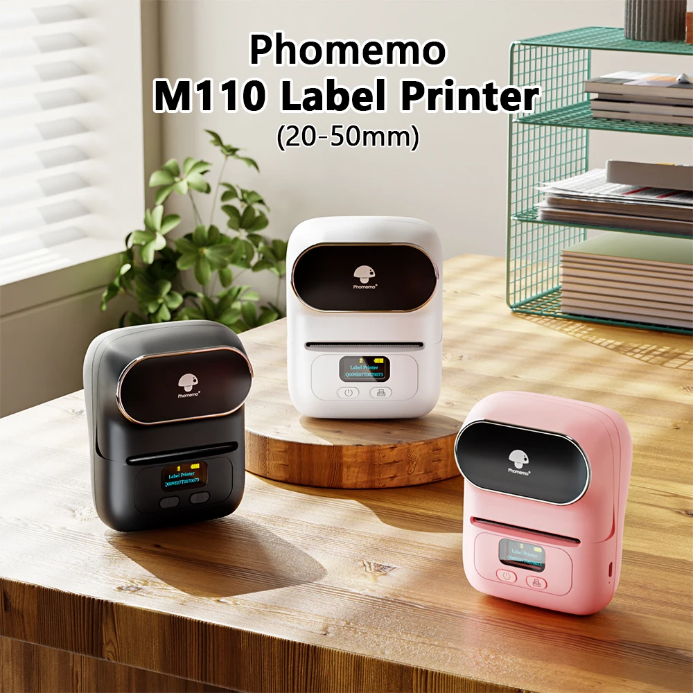 Phomemo M110 Etichettatrice Etichette Adesive Portatile Bluetooth Stampante Termica Etichette Con 1 Rotolo Etichette Per Piccole Imprese,codici A Barre,negozi,Compatibile Con Android & IOS -Arancione - Foto 2