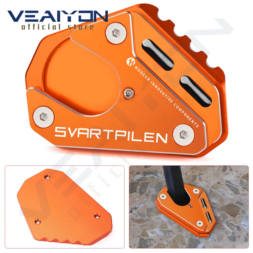 

For Hus SVARTPILEN svartpilen 125 200 250 Motorcycle CNC Aluminum Kickstand Enlarge Side Stand Extension Support Pad Accessories