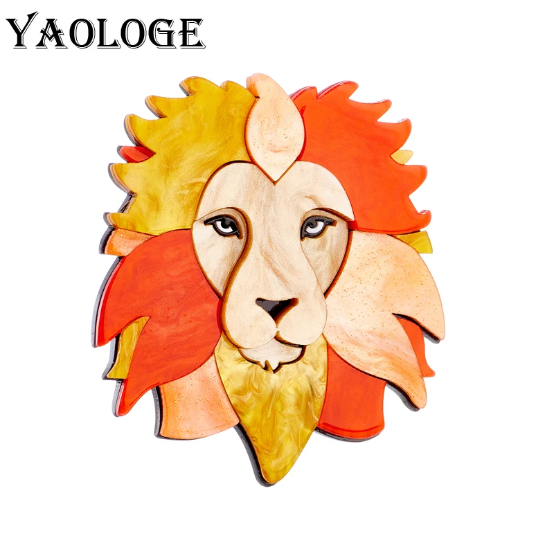 

YAOLOGE New Cartoon Big Lion Head Brooches For Women Kids Handmade Animal Badge Party Office Pins Jewelry Gifts Accessories