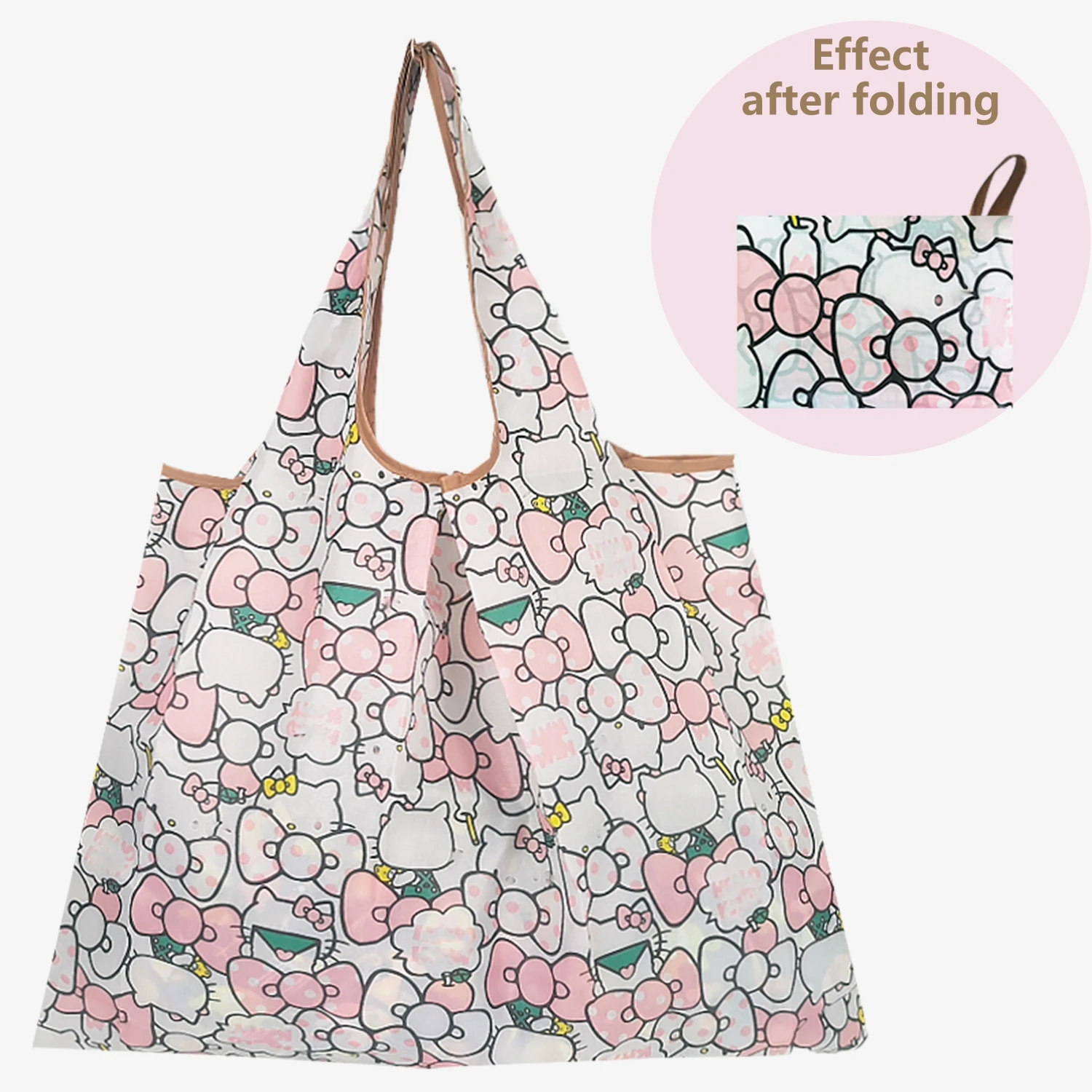Nylon Large Reusable Storage Foldable Eco Shopping Bag Kawaii Tote