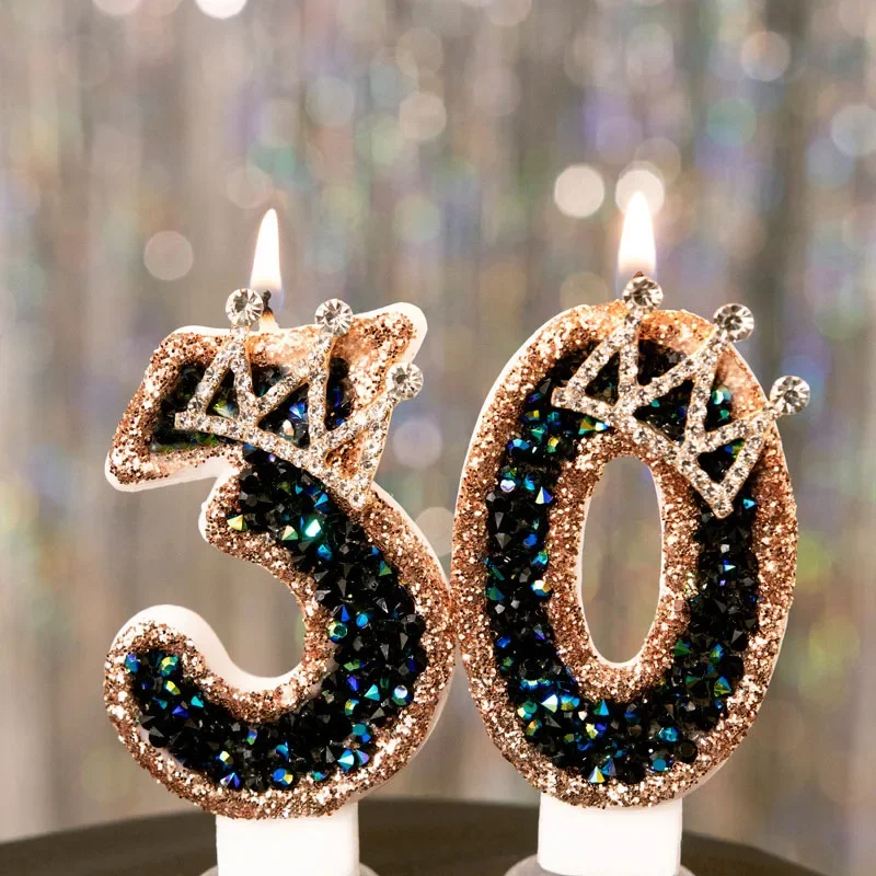 Elevate Your Celebration: Luxurious Black Diamond Glitter Candle