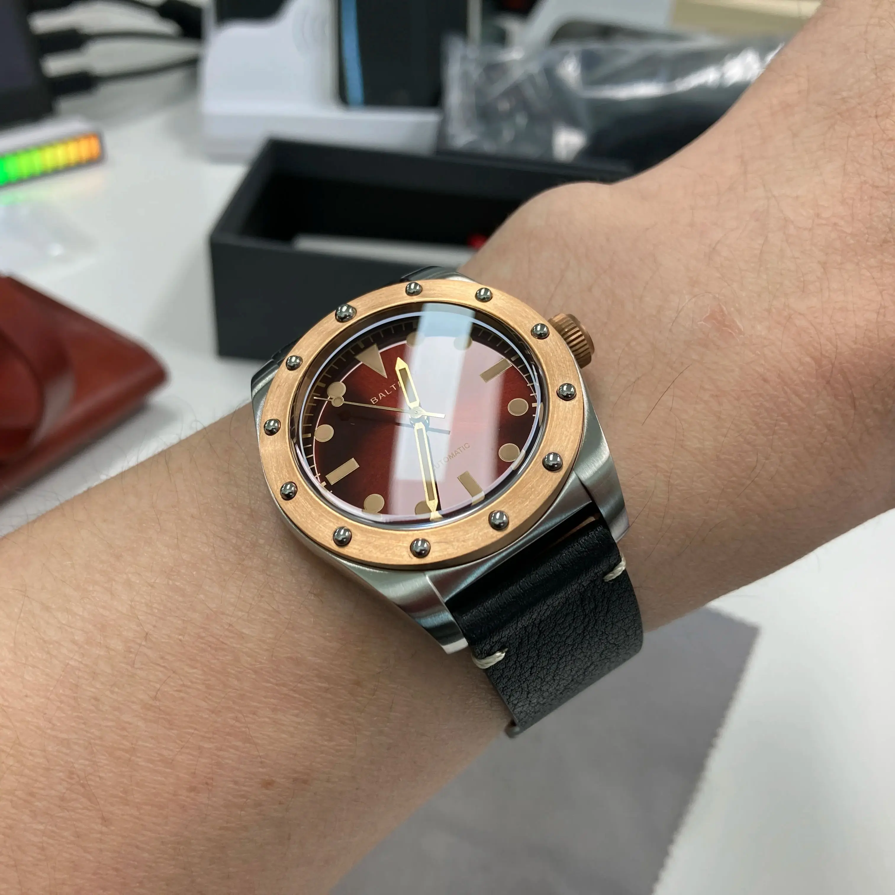 Mechanical Watch Baltany 2025 Sailing Series Nh38 Men's Bronze Case Sapphire Waterproof 20Bar Super Glow Classic Vintage
