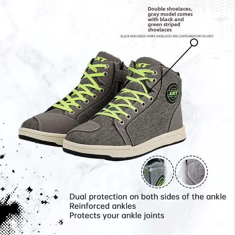 motorcycle riding shoes men's and women's casual short boots fall-proof breathable riding boots protective Motorbik Rubber Sole