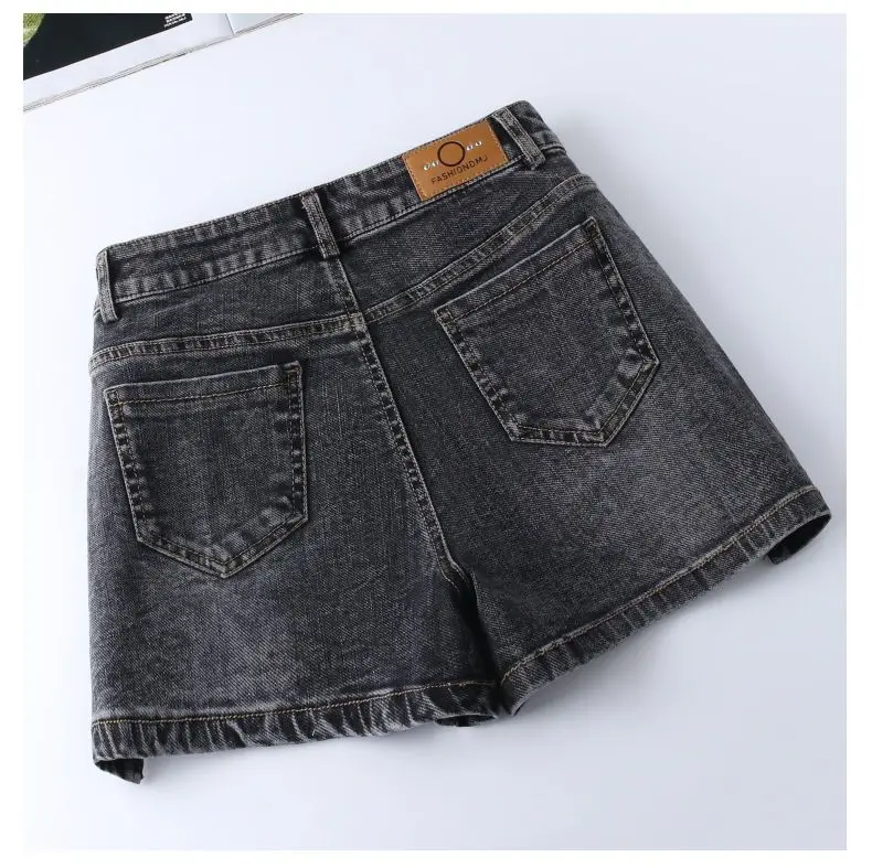 High Waisted Denim Shorts for Women's Summer 2026 New Loose A-line Wide Leg Pants Vintage Denim for External Wear Hot Pants