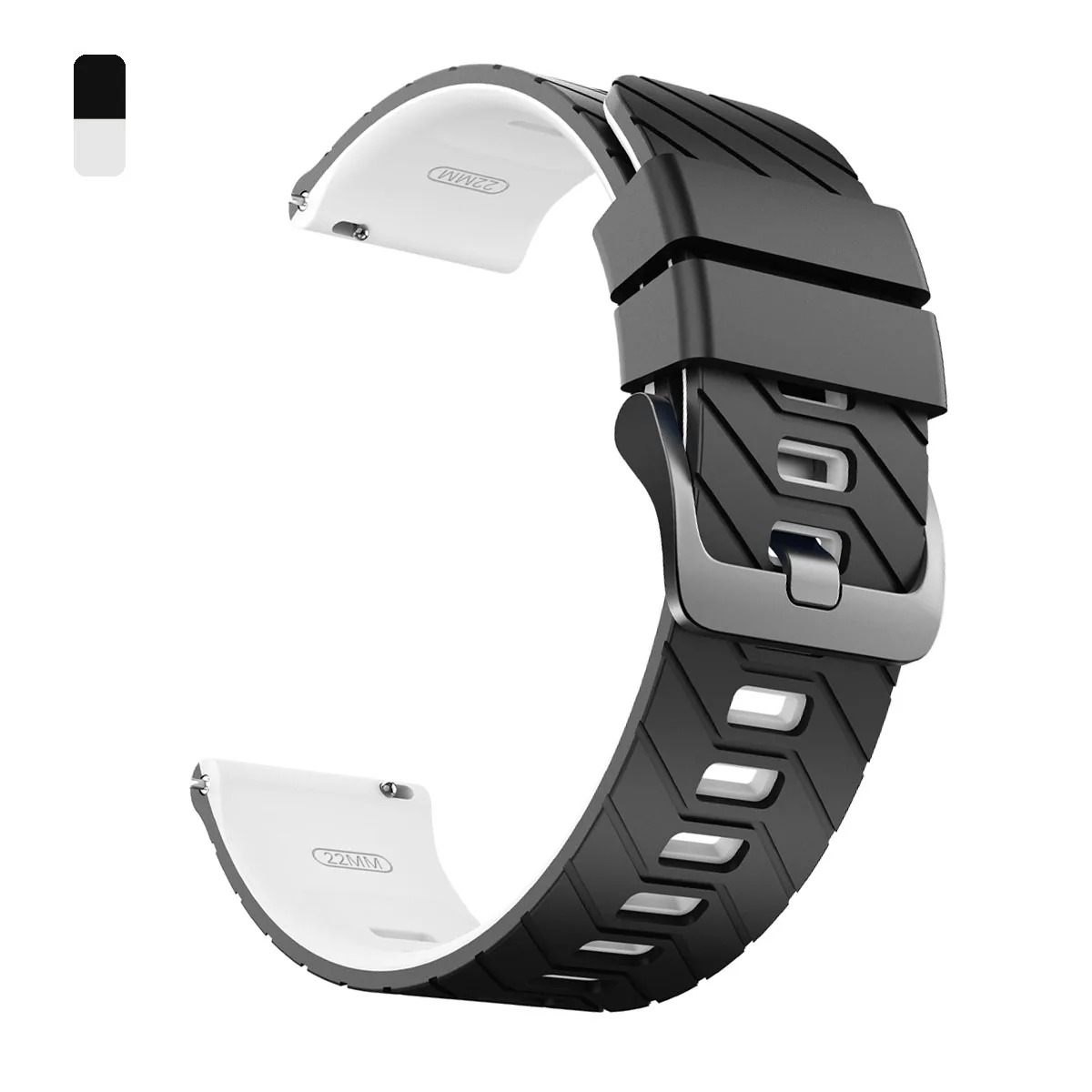Breathable 22mm Rubber Watch Band Strap