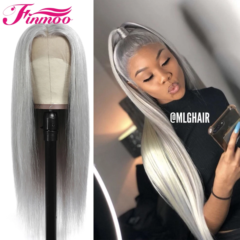 Grey Human Hair Wigs Ombre Colored Fresno Mall Silver Wig Front Lace Transpa Mesa Mall
