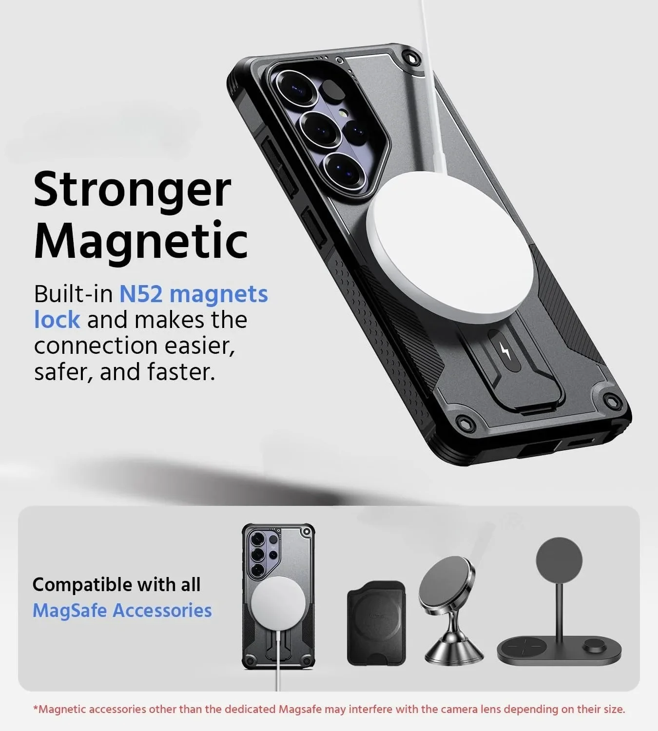 Enhanced Magnetic Phone Case with Upright Kickstand - Shockproof Protection Cover