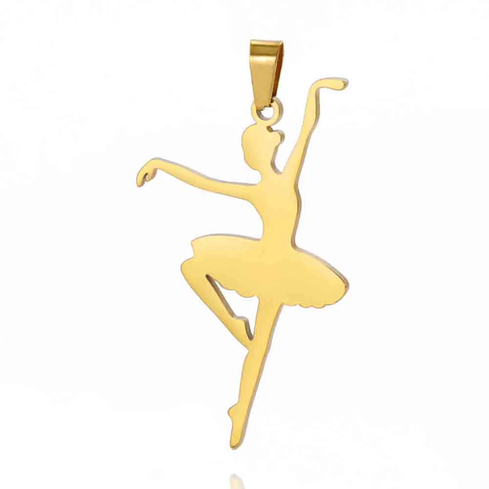 Kkjoy Mode Ballerina Tanzen Mädchen Anhänger für Frauen Edelstahl Schmuck Geburtstag Geschenk Großhandel