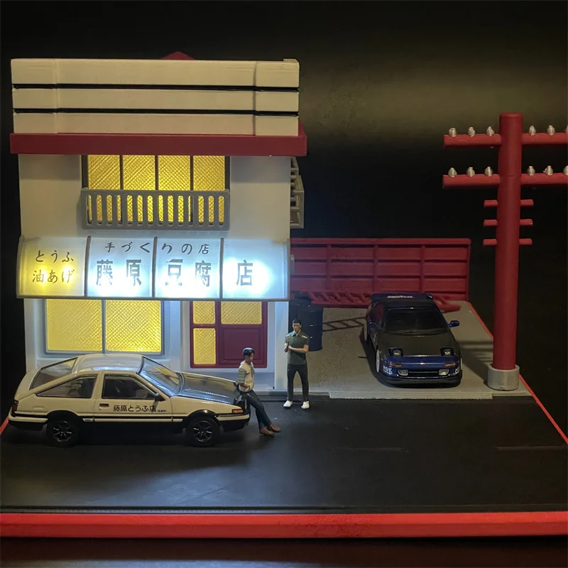 1/64 Scale Model Initial D Fujiwara Tofu Shop Dioramas Miniature