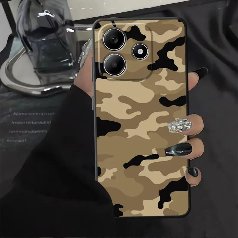 Camouflage Pattern Black Soft Phone Cover