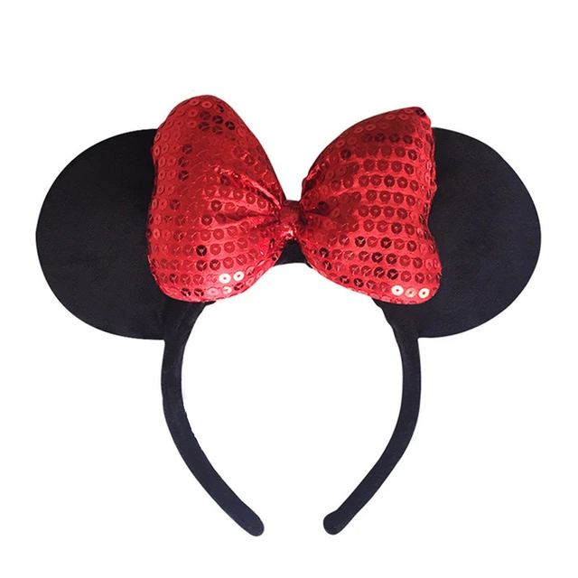 Original Disney Plush Headdress Toy Mickey Minnie Mouse Headwear Princess Mickey Minnie Ears Girls Hair Bands Head Hoop Kid Gift 4