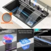 Stainless Steel Dual Waterfall Kitchen Sink Honeycomb Modern Kitchen Sink Single Bowl Digital Smart Sink with Soap Dispenser 2