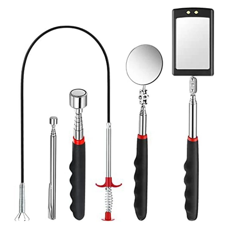 

5Pcs Telescoping Magnet Pick Up Tool Set Extendable Claw Tool Bendable Spring Telescoping For Home Sink Drains Kitchen