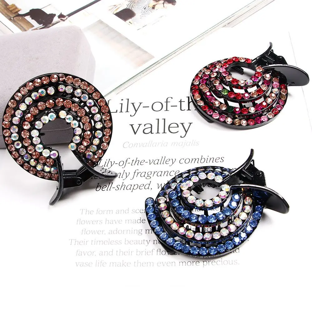 

Women Ladies Crystal Hairgrip Bird Nest Ponytail Buckle Hair Clips Hair Bun Holders Hair Pins Clamps Hair Accessories