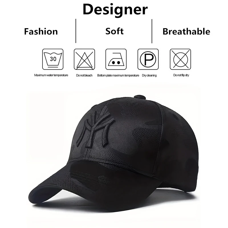 Unisex Letter Embroidery Camouflage Baseball Caps Spring Autumn Outdoor Adjustable Casual Sunscreen Hat