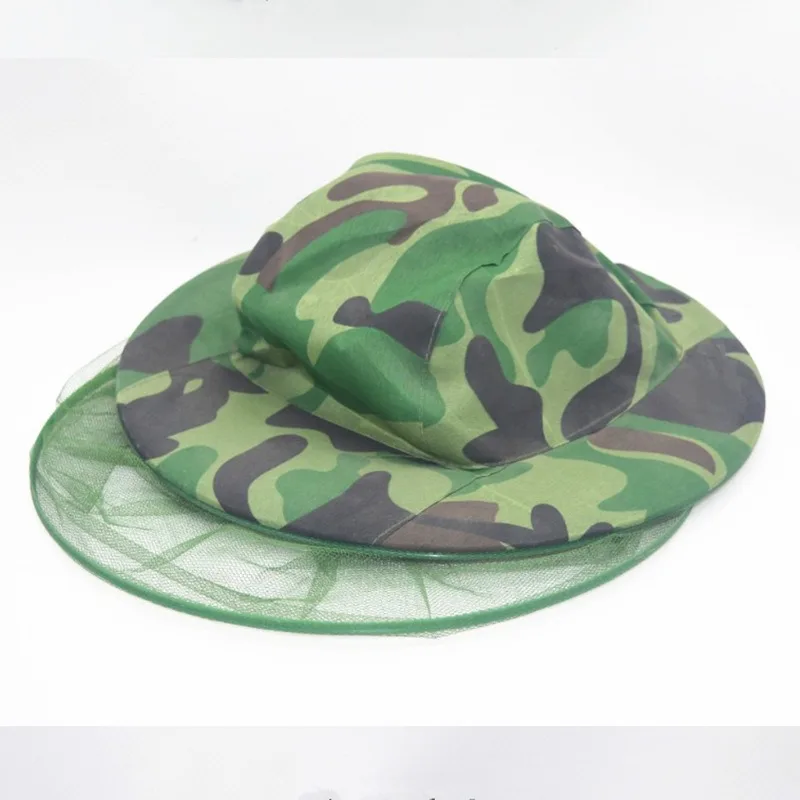 Beekeeping Protective Bee Hat Camouflage Mesh Face Hat Anti-Mosquito Shawl Outdoor Fishing Gardening Tools