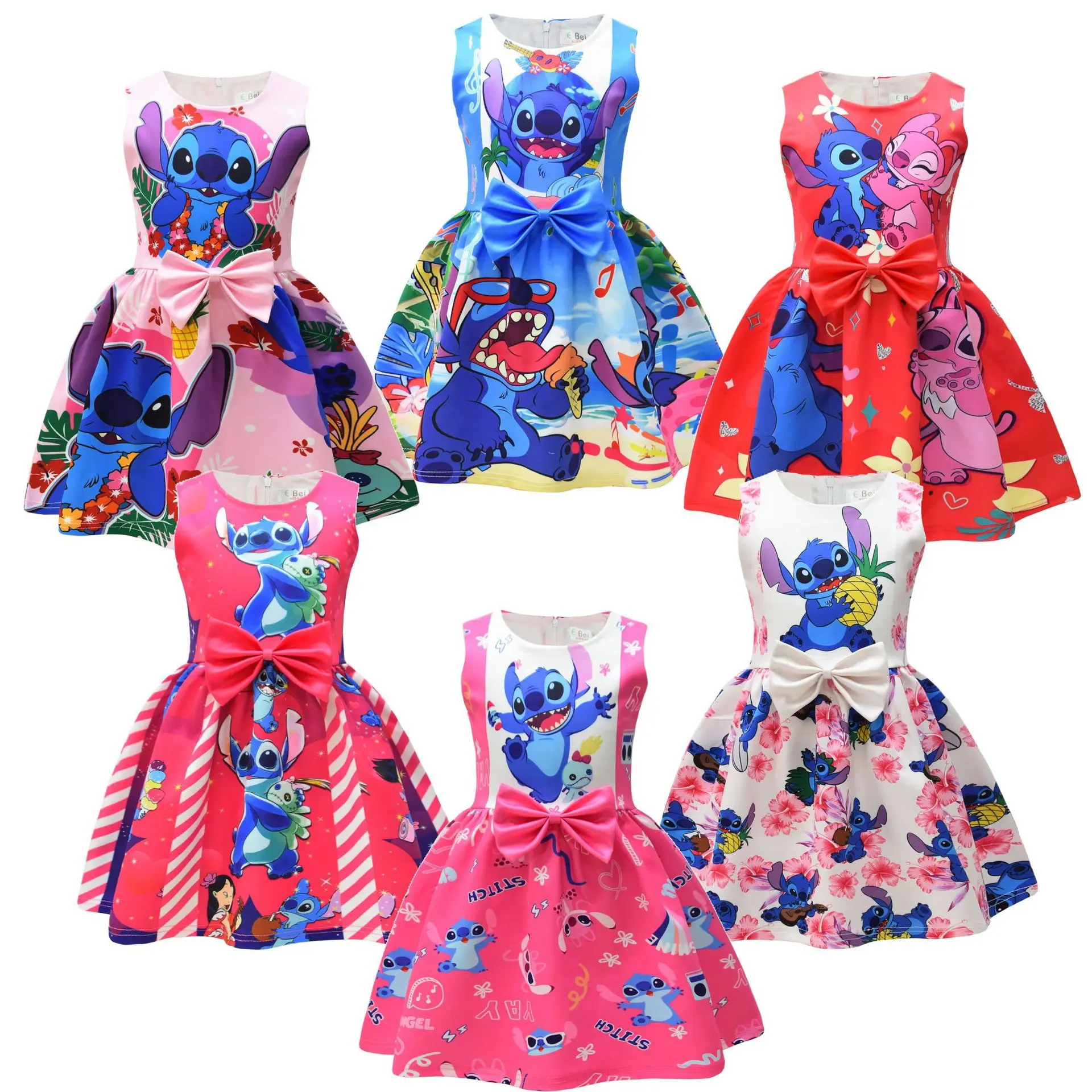 2023 Lilo and Stitch Children's Skirt Cosplay Stitch Girl Dress Summer