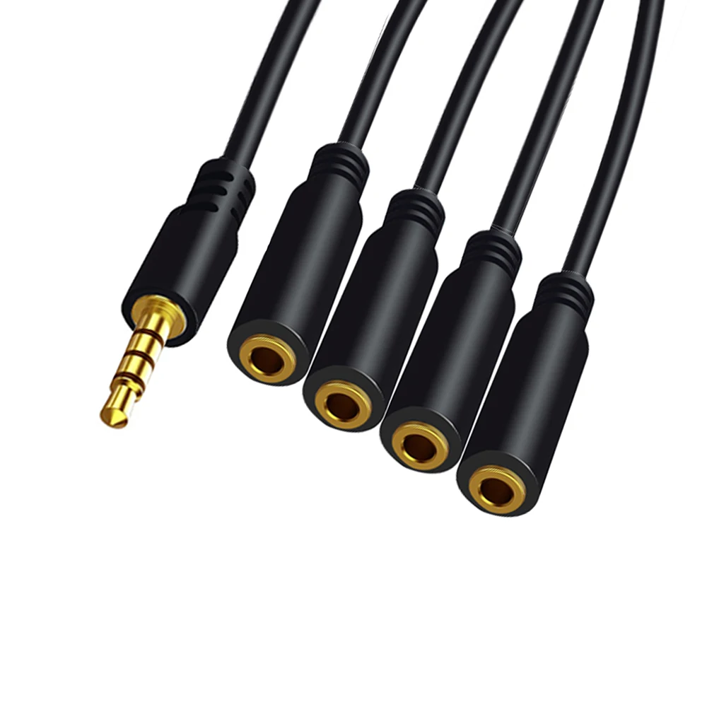 3.5mm słuchawki Spliter Audeo Jack Extender 1 do 6 portów przewód Aux Adapter Audio mikrofonu słuchawkowego dla zestaw słuchawkowy telefonu kabel splittera