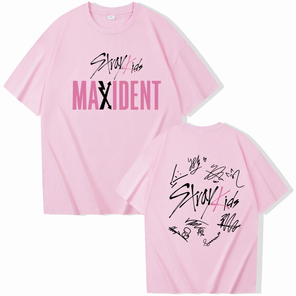 

Stray Kids MAXIDENT Classic boys girls Korean pop T-shirts Summer Ventilate Women men T-shirt Harajuku Unisex Short Sleeve Tops