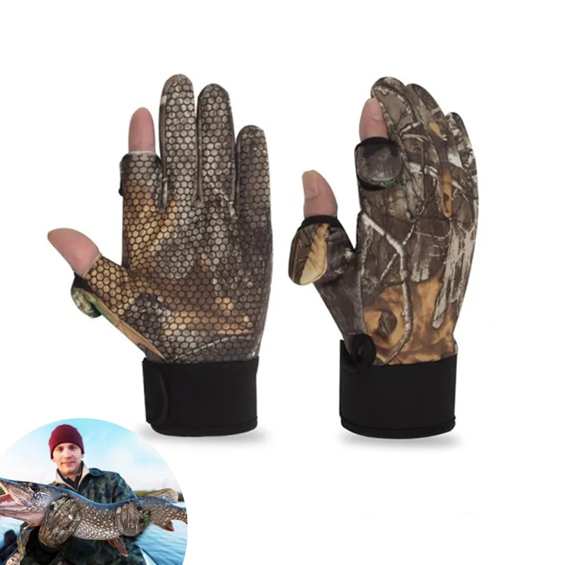 Winter Fishing Gloves Waterproof Anti-slip Touch-screen Keep Warm and Durable 1 Pair for Outdoor Fishing Enthusiasts fishing gloves