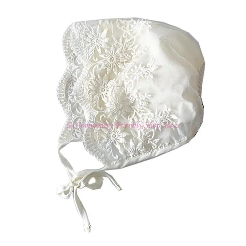 85AE Säugling Baby süßer mit Stickblumen Spitze Baumwolle Sunhat Weiche Baumwolle – Detail 10