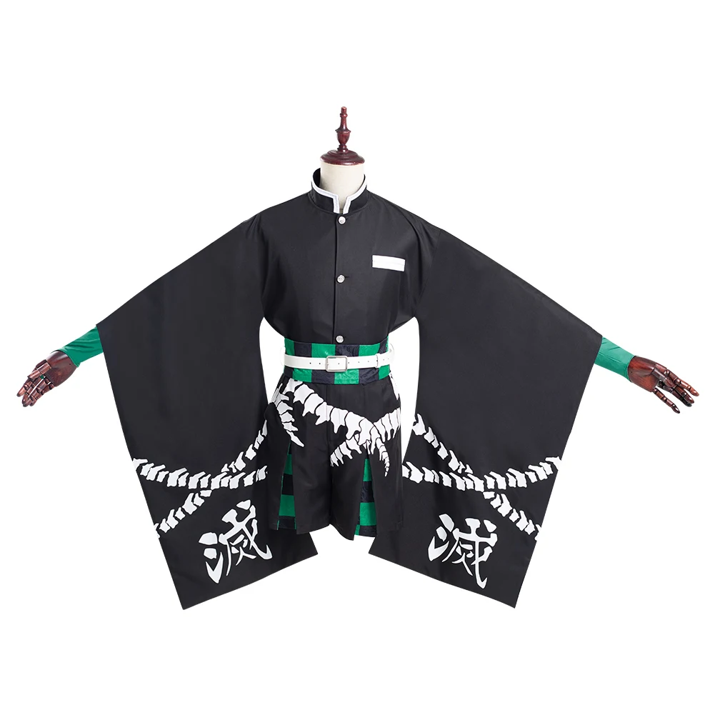 Demon Slayer: Kimetsu no Yaiba-Inspired Tanjiro Kamado Haori and Hakama Costume for Cosplay (Unofficial)
