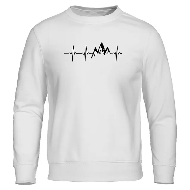 Mountain Heartbeat Hoodies Sweatshirt Men Sound Ray Diagram Sweatshirt Hoodie Spring Autumn Print Black Gray Streetwear Pullover