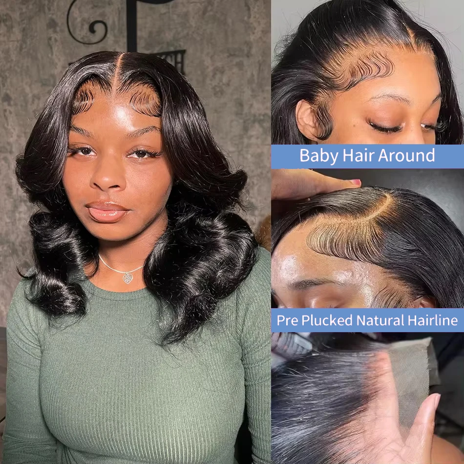 Short Bob Wig 100% Human Hair 200% Density Vietnam Virgin Raw Human Hair Body Wave 13x4 Lace Frontal Bob Wig Remy for Women