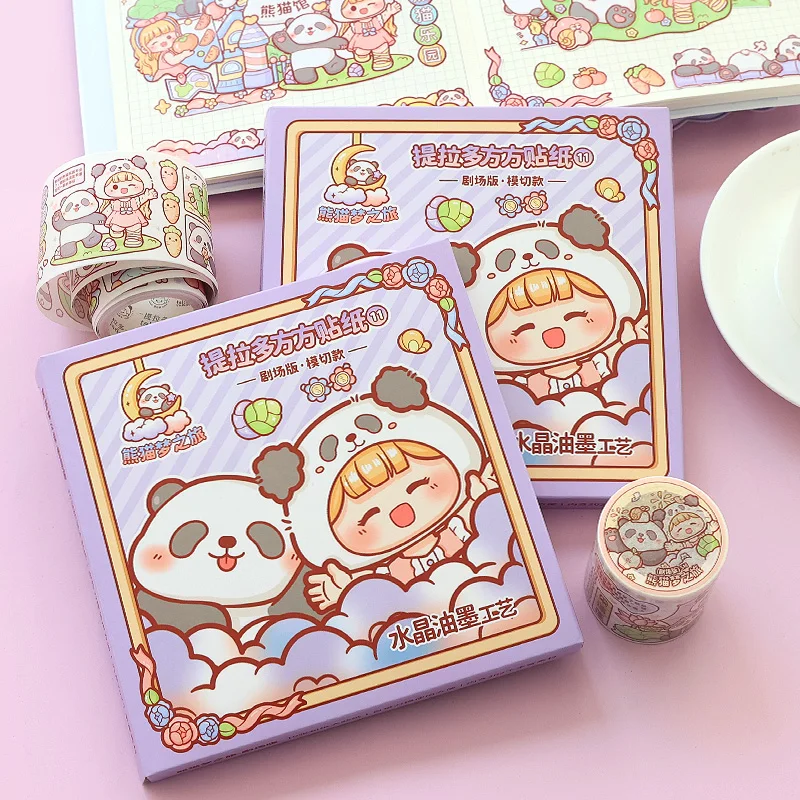 

2packs/LOT Panda Dream Journey series cute lovely message paper masking washi sticker