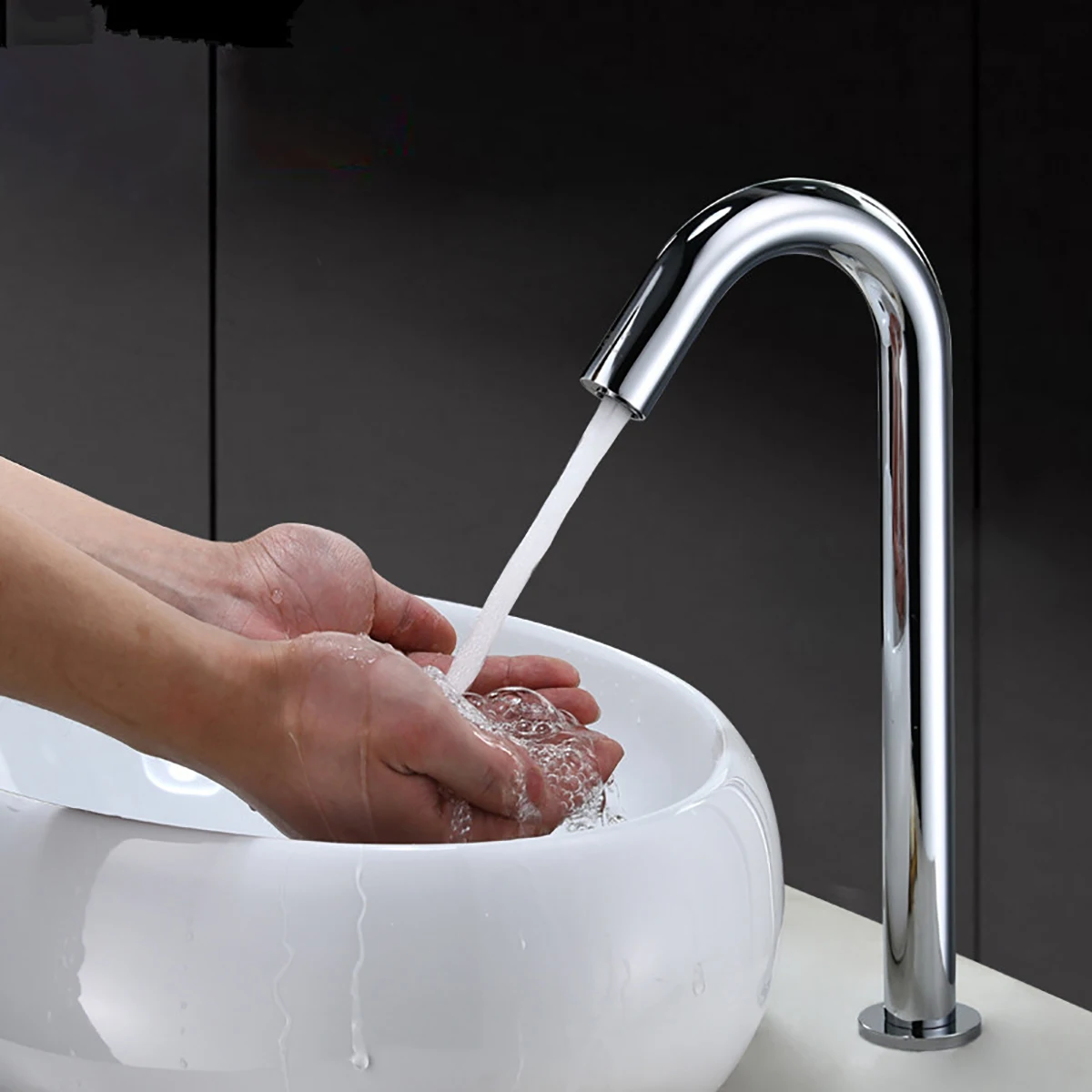 Fully automatic hot and cold sensing faucet, 304 stainless steel bend, washbasin faucet, bathroom faucet, bathroom accessories