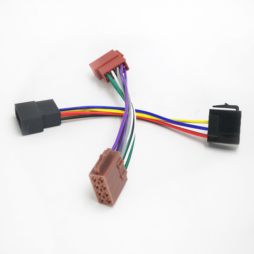 Biurlink Car Radio Stereo MINI ISO 8Pin Female To Male Harness Wire for Volkswagen Peugeot