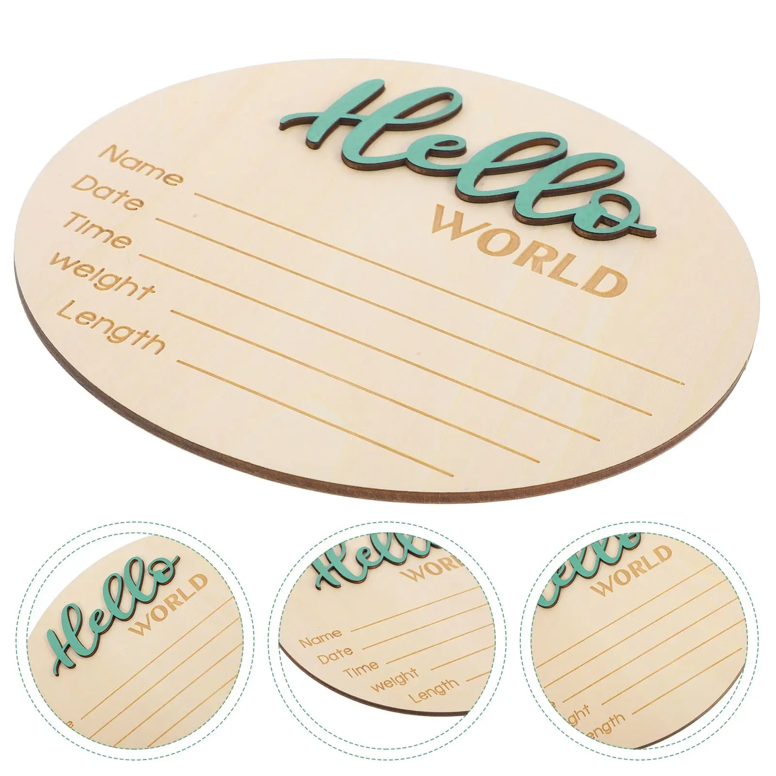 Wooden Baby Monthly Milestone Cards Newborn Souvenirs Sign Photography Prop Wood Birth Announcement Gift