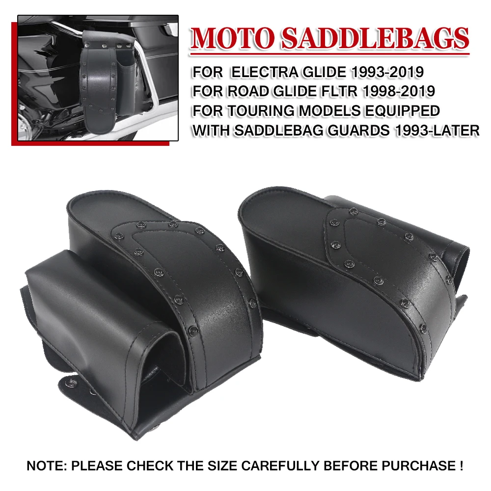 Borse Da Sella Per Harley Road King Touring Per Electra Glide Pu Borse Da Moto In Pelle Per Crash Bar Con Portabottiglie